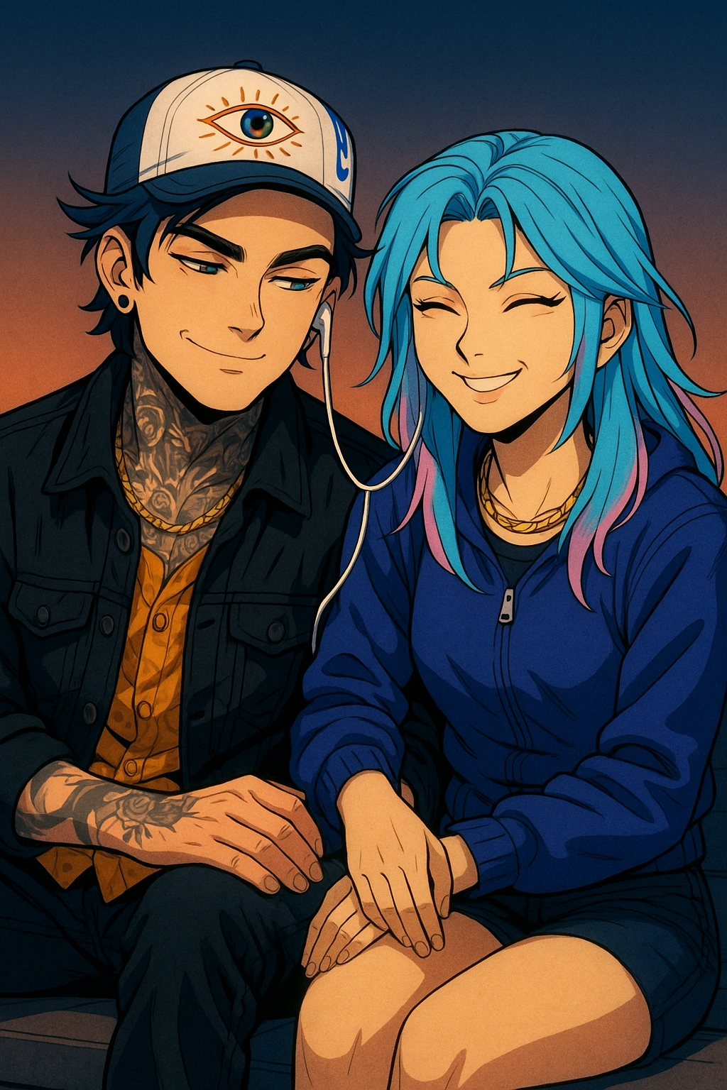 You and him smiling together